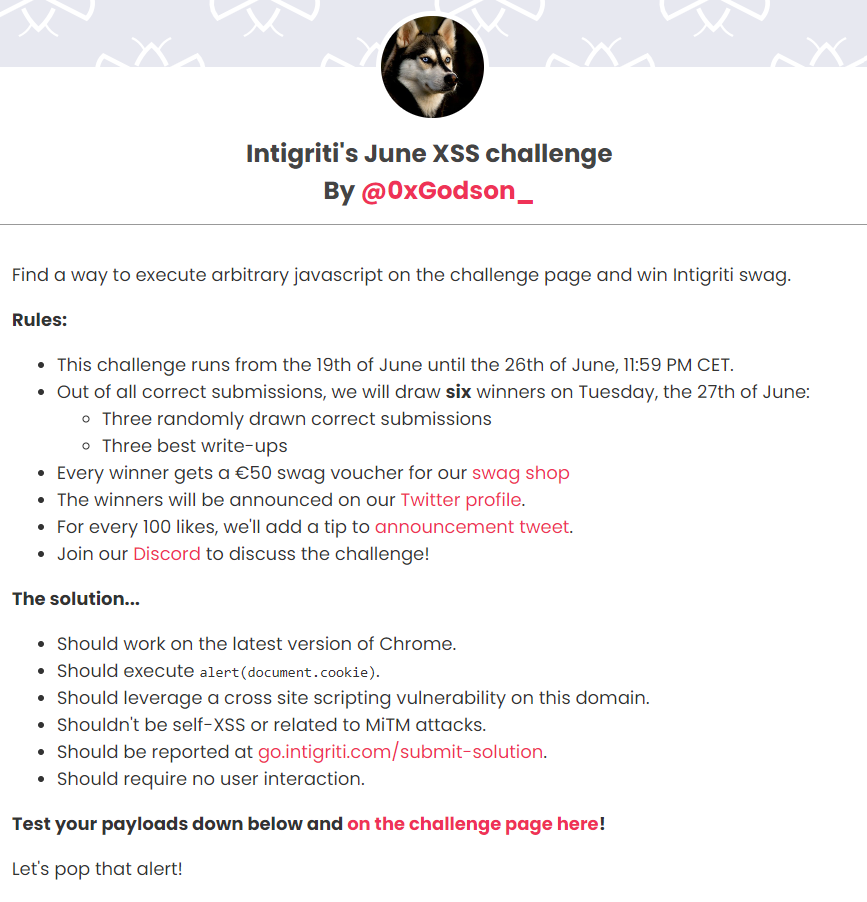 Intigriti XSS Challenge 0623